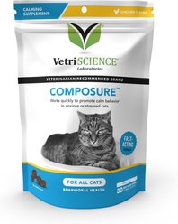 Vetri  Science Composure Chicken Liver Flavored Soft Chews Calming Supplement for Cats, 60 count