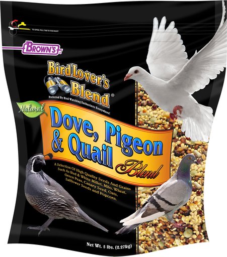 Brown's Bird Lover's Blend Dove, Pigeon & Quail Blend Bird Food, 5-lb bag, bundle of 5