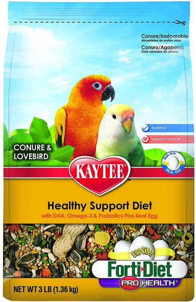 Kaytee Egg-Cite! Forti-Diet Pro Health Conure & Lovebird Food, 3-lb bag, bundle of 2 slide 1 of 2