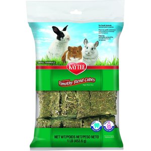 Kaytee Natural Timothy Blend Cubes Small Animal Treats, 1-lb bag, bundle of 3