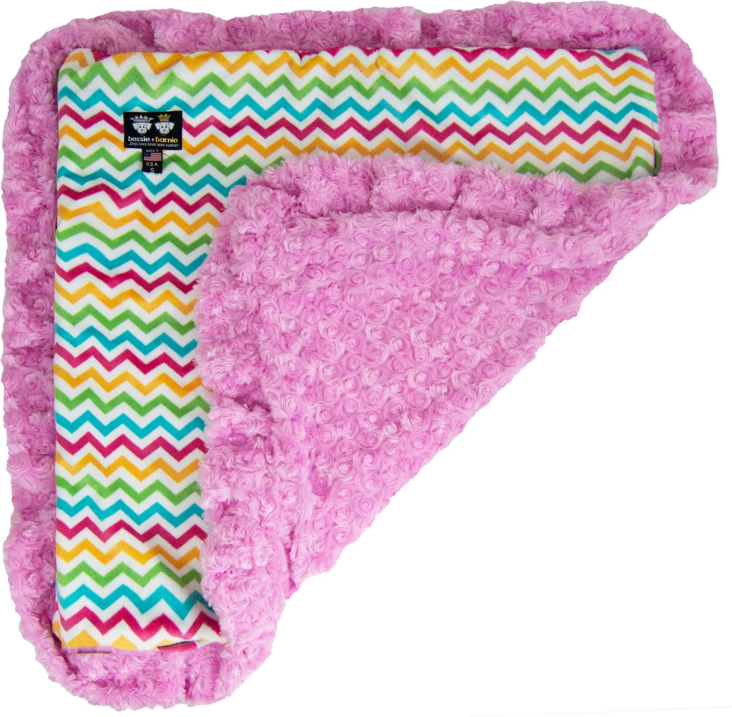 Bessie + Barnie Blondie Ultra Plush Faux Fur Reversible Dog & Cat Blanket, Beige