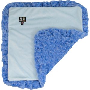 Bessie + Barnie Natural Beauty Ultra Plush Faux Fur Reversible Dog & Cat Blanket, Heavenly & Blue Sky, X-Small