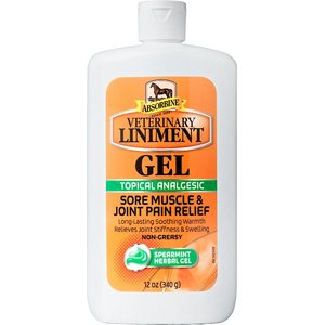 Absorbine Veterinary Sore Muscle & Joint Pain Relief Horse Liniment Gel, 12-oz, bundle of 2
