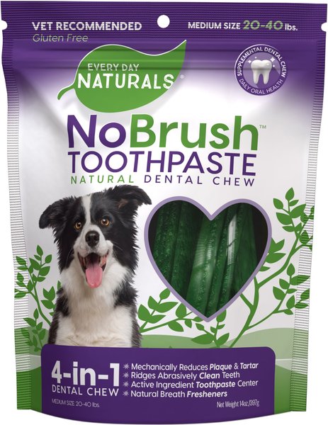 Every Day Naturals NoBrush Toothpaste Medium Dog Treats, 14-oz bag slide 1 of 6