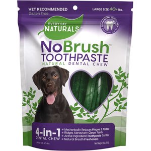 Every Day Naturals NoBrush Toothpaste Large Dog Treats, 14-oz bag