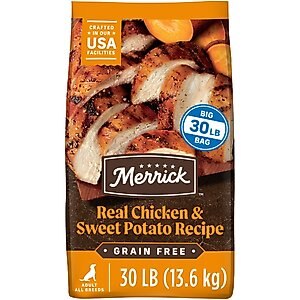 Merrick Real Chicken + Sweet Potato Recipe Grain-Free Adult Dry Dog Food, 30-lb bag