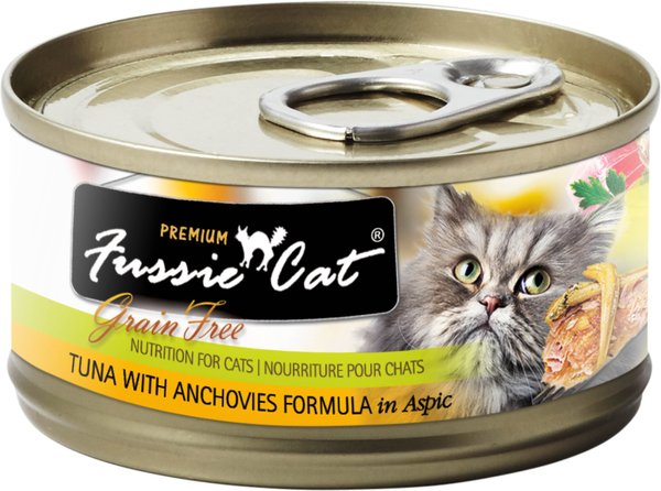 Fussie Cat Premium Tuna & Anchovies in Aspic Grain-Free Wet Cat Food, 5.5-oz, case of 24 slide 1 of 8