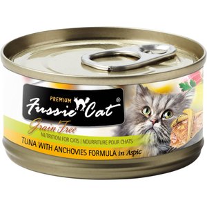 Fussie Cat Premium Tuna & Anchovies in Aspic Grain-Free Wet Cat Food, 5.5-oz, case of 24