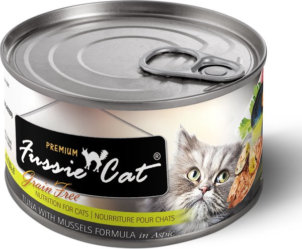 Fussie Cat Premium Tuna & Mussels Formula in Aspic Grain-Free Wet Cat Food, 5.5-oz, case of 24 slide 1 of 8