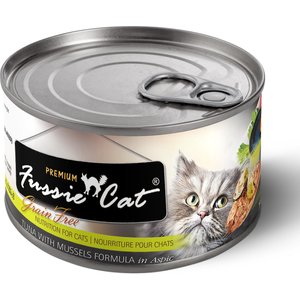 Fussie Cat Premium Tuna & Mussels Formula in Aspic Grain-Free Wet Cat Food, 5.5-oz, case of 24