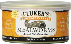 Fluker's Gourmet-Style Mealworms Reptile Food, 1.2-oz can, bundle of 5