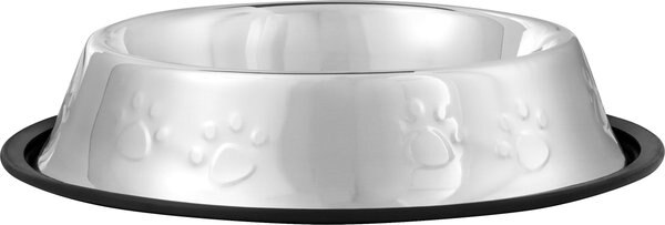 Frisco Fish Print Non-Skid Stainless Steel Dish Cat Bowl
