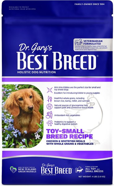 Dr. Gary's Best Breed Chicken & Whitefish Meals Toy-Small Breed Recipe Dry Dog Food, 4-lb bag slide 1 of 5