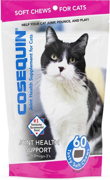 Nutramax Cosequin with Glucosamine, Chondroitin & Omega-3's Soft Chew Joint Supplement for Cats, 120 count slide 1 of 4