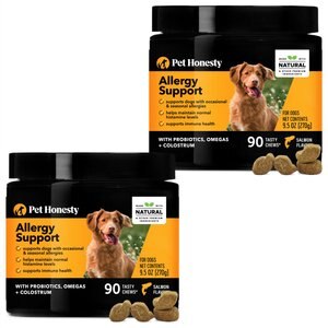 PetHonesty Allergy Support Salmon Flavored Soft Chews Allergy Supplement for Dogs, 90 count, bundle of 2