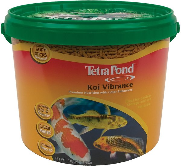 Tetra Pond Koi Vibrance Color Enhancing Sticks Koi & Goldfish Food, 3.08-lb bucket, 2 count slide 1 of 7
