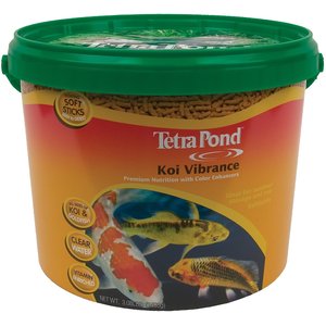 Tetra Pond Koi Vibrance Color Enhancing Sticks Koi & Goldfish Food, 3.08-lb bucket, 2 count