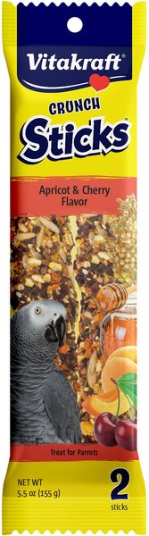 Vitakraft Crunch Sticks Apricot & Cherry Flavor Parrot Treats, 2 pack, bundle of 2 slide 1 of 2