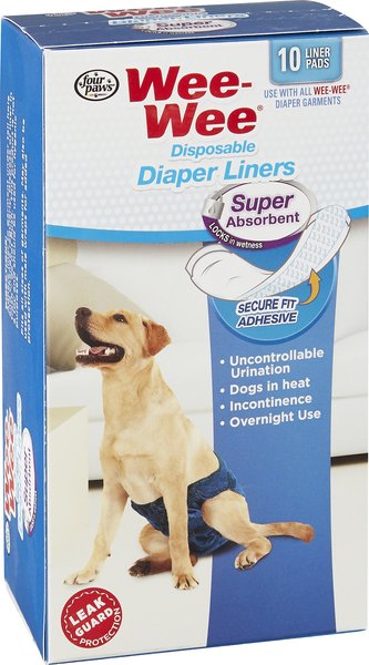 Four Paws Wee-Wee Dog Diaper Garment Pads 24 Pack 