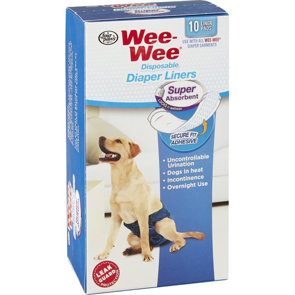 WEEWEE Disposable Dog Diaper Super Absorbent Liner Pads, 20 count