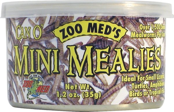 Zoo Med Can O' Mini Mealies Reptile & Bird Food, 1.2-oz can, bundle of 5 slide 1 of 2