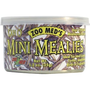 Zoo Med Can O' Mini Mealies Reptile & Bird Food, 1.2-oz can, bundle of 5