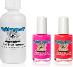Piggy Paint Puppy Paint Water Based Dog Nail Polish & Remover Set, 0.5-oz bottle, 2 count