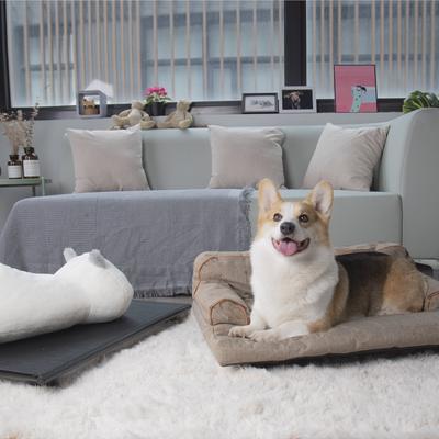 Show full view: K1 Pet Design Wickman Sofa Pet Bed with Removable Cover, Khaki slide 3 of 8