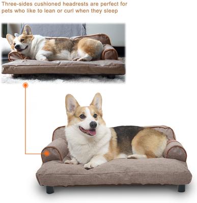 Show full view: K1 Pet Design Wickman Sofa Pet Bed with Removable Cover, Khaki slide 5 of 8