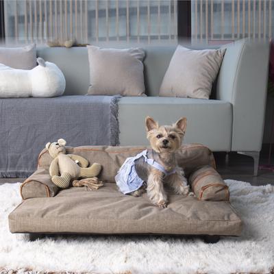 Show full view: K1 Pet Design Wickman Sofa Pet Bed with Removable Cover, Khaki slide 7 of 8