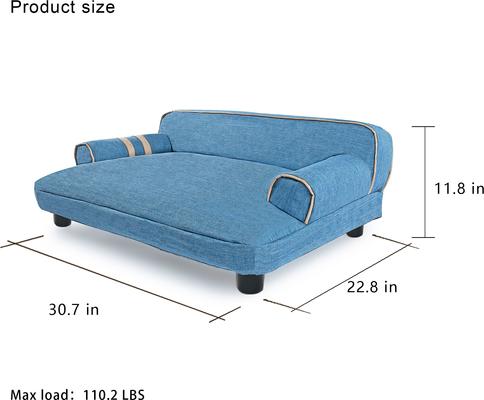 Show full view: K1 Pet Design Wickman Sofa Pet Bed with Removable Cover, Blue slide 2 of 9
