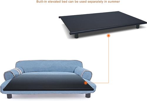 Show full view: K1 Pet Design Wickman Sofa Pet Bed with Removable Cover, Blue slide 6 of 9