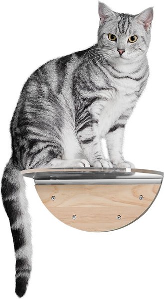 MyZoo Lack Round Clear Wall Mounted Cat Shelf slide 1 of 7