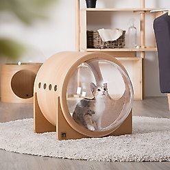 MyZoo Spaceship Alpha Warm & Cozy Covered Cat Bed, Oak