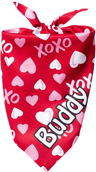 Frisco XOXO Hearts Personalized Dog & Cat Bandana, Small slide 1 of 9