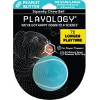 Playology Scented Squeaky Chew Ball Dog Toy, Medium/Large, Peanut Butter Scented