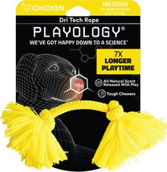 Playology Scented Dri-Tech Rope Dog Toy, Medium, Chicken Scented
