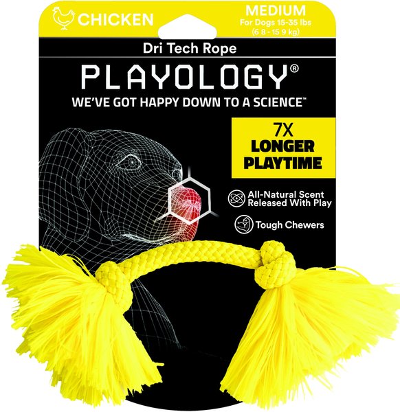 Playology Scented Dri-Tech Rope Dog Toy, Medium, Chicken Scented slide 1 of 8