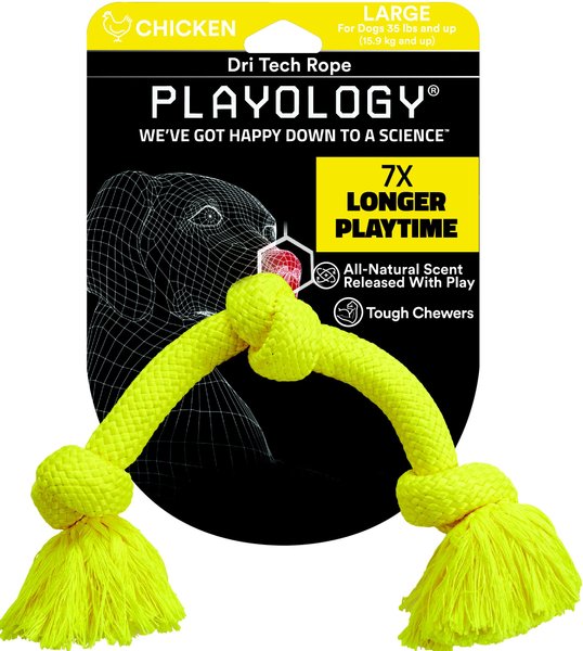 Playology Scented Dri-Tech Rope Dog Toy, Large, Chicken Scented slide 1 of 8