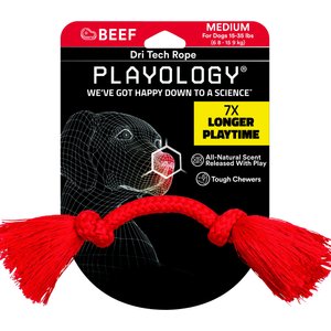 Playology Scented Dri-Tech Rope Dog Toy, Medium, Beef Scented