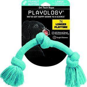 Playology Scented Dri-Tech Rope Dog Toy, Large, Peanut Butter Scented
