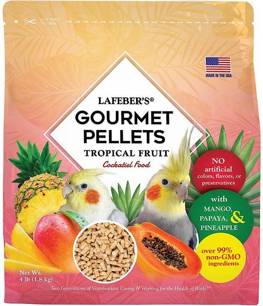 Lafeber Tropical Fruit Gourmet Pellets Cockatiel Bird Food, 4-lb bag slide 1 of 8