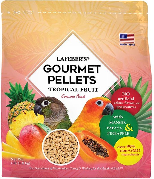 Lafeber Tropical Fruit Gourmet Pellets Conure Bird Food, 4-lb bag slide 1 of 8