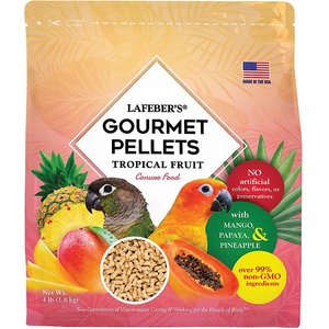 Lafeber Tropical Fruit Gourmet Pellets Conure Bird Food, 4-lb bag