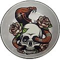 Komodo Skull & Snake Stainless Steel Reptile Bowl, 1-cup