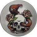 Komodo Skull & Snake Stainless Steel Reptile Bowl, 3-cup