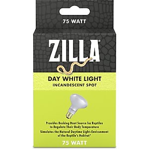 Zilla Day White Incandescent Reptile Terrarium Spot Lamp, 75-watt