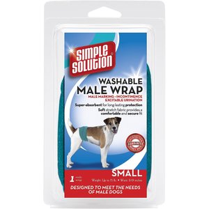 Simple Solution Washable Male Dog Wrap, Small: 8 to 9-in waist, bundle of 2