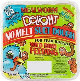C&S Products 2 Set of 4 Pack of Mealworm Delight No Melt Suet Dough 11.75 Ounces Each 