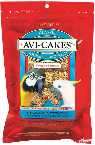 Lafeber Classic Avi-Cakes Macaw & Cockatoo Food, 1-lb bag, bundle of 2 slide 1 of 7